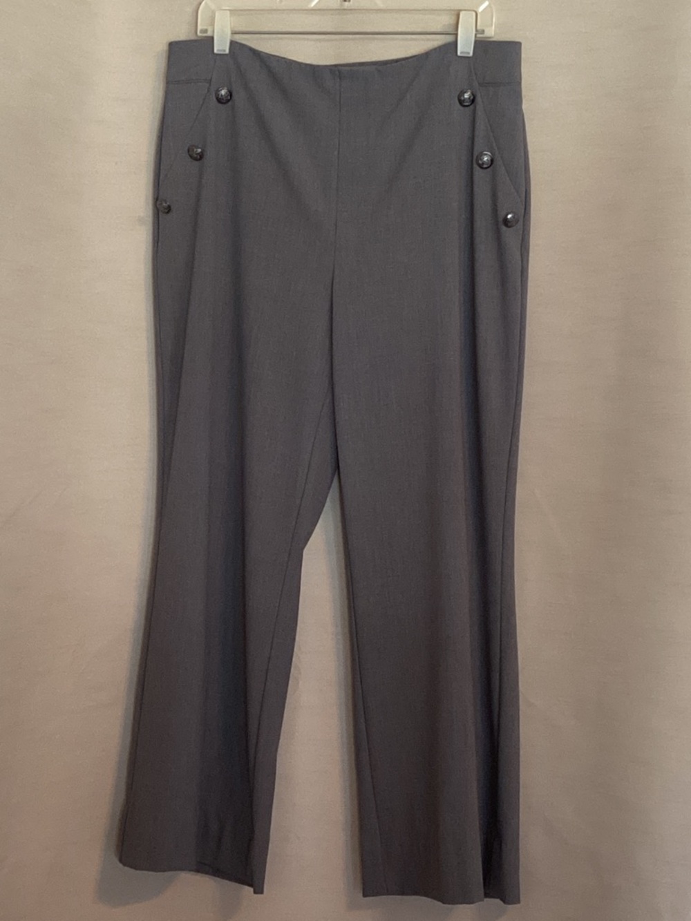 Women’s High-Waist Wide-Leg Dress Pants in Charcoal Gray